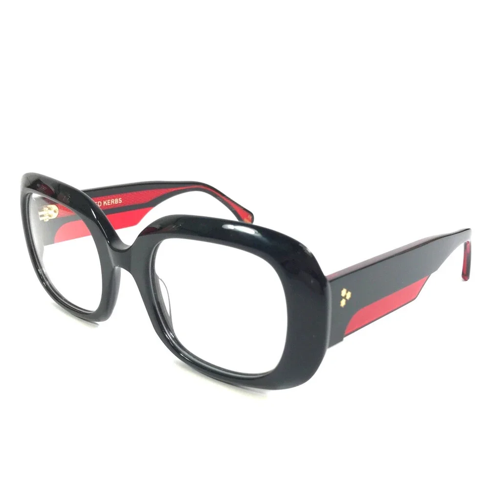 Alfred Kerbs Eyeglasses Frames MARTINA BK Black Red Square Full Rim 53-23-140